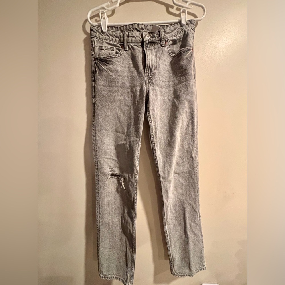 Women's Gray Straight Leg Jeans